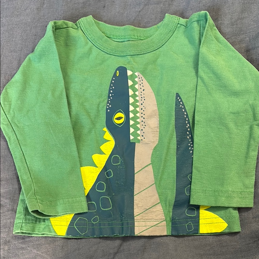 9-12m Tea Green Dinosaur Kids Shirt